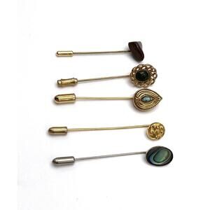 Stick Pins Lot of 5 Vintage Pins Stones Cabochons Estate